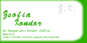 zsofia kondor business card