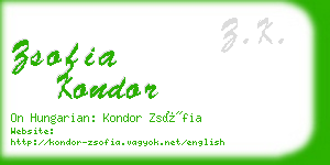 zsofia kondor business card
